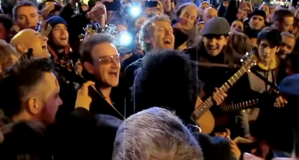 Now That’s A Session! Bono and Friends take to Grafton Street for Annual Busking Turn