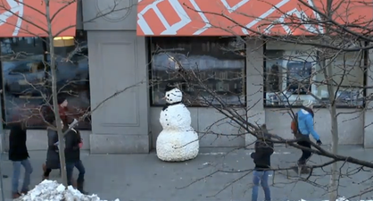 Frosty Just Got Freaky and Very Funny – Scary Snowman Startles Passersby