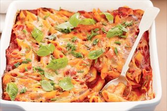 Sunday Supper: Roast Tomato Pasta Bake With Mozzarella And Parmesan