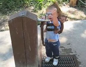 Hey, Taps Can Be Tricky Things to Master: Adorable Toddler Just Can’t Seem to Quench Her Thirst