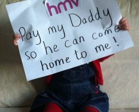 Pay My Daddy So He Can Come Home To Me! One Toddler’s Request During The HMV Sit-In