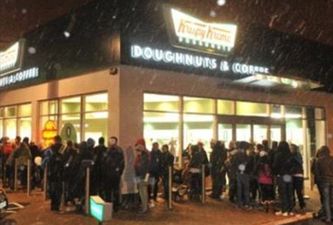 Desperate For A Doughnut: Traffic Chaos In Dark And Snow As Hundreds Queue For Scotland’s First Store