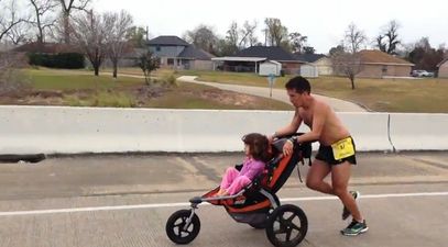 Dad With Brain Cancer Wins Marathon After Pushing Daughter In Buggy For 26 Miles