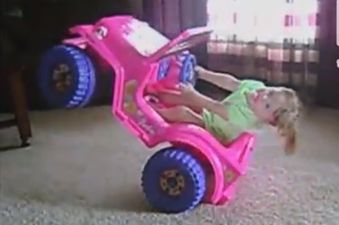 VIDEO: This Girl Has The Moves… Toddler Does Wheelies In Her Power Wheel Car