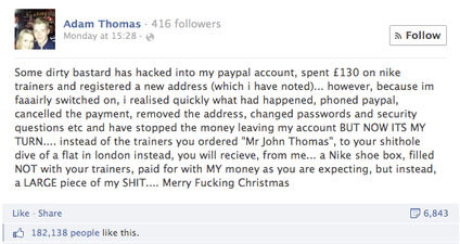 That’s One Way To Get Revenge – Man Posts Something Special To The Thief Who Hacked His Accounts