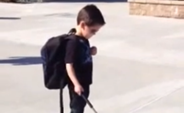 VIDEO: Delight As 4-Year-Old Gavin Uses His Cane Off A Kerb For The First Time