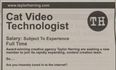 PICTURE – Unemployed? Looking For A New Job? Would You Like To Be A Cat Video Technologist?