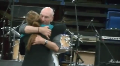 VIDEO – “Violence Is Never Ever A Choice That A Man Should Make” Sir Patrick Stewart Embraces Domestic Abuse Victim He Helped Save