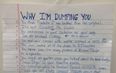 PICTURE: Possibly THE Most Thorough Break-Up Ever! Girl Leaves “Why I’m Dumping You” Note…