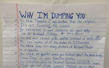 PICTURE: Possibly THE Most Thorough Break-Up Ever! Girl Leaves “Why I’m Dumping You” Note…