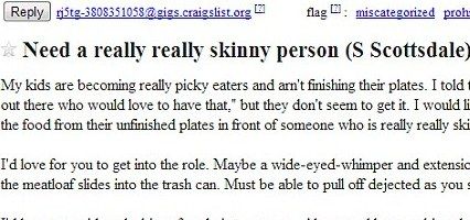 WANTED! Parents Would Like To Find A Really Skinny Person To Teach Their Kids A Lesson