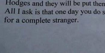 PICTURE – “All I Ask Is That…”, A Note From A Very Kind Stranger