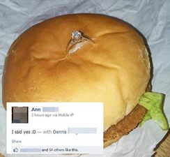 I Do! Man Proposes by Placing Ring in a Chicken Burger