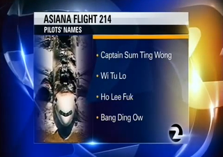 Asiana Airlines to Sue TV Station Over “Racist” Fake Pilot Names in News Report