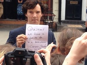 PICTURE – Benedict Gets Political, Cumberbatch Attacks UK Government On Sherlock Set