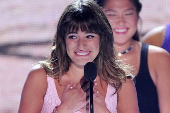 Lea Michele Dedicates Award To Cory Monteith