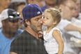 So Adorable! David Beckham Spotted With Harper At LA Hockey Game
