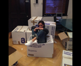 PICTURE – We Thought We Had Too Many Shoes! Victoria Beckham Tweets Photo Of Shoes She Is Donating To Philippine Victims