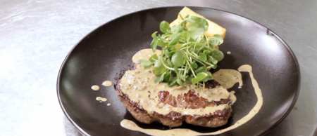 Recipe: Irish Sirloin Steak with Roasted Portobello Mushrooms, Watercress and 3 Peppercorn Sauce