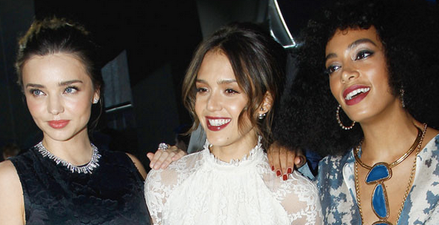 Her Look Of The Day: Jessica Alba, Miranda Kerr And Solange Knowles Hang Out At Paris Fashion Week