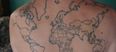 In Photos: Backpacker Documents the Places He’s Visited With Giant Tattoo of the World