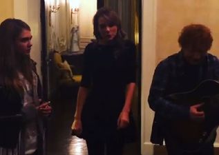 VIDEO: Taylor Swift, Ed Sheeran and Cara Delevingne Have a Sing-Along