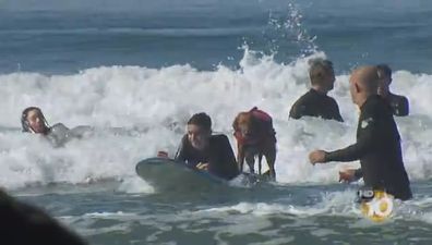 Teenager With Brain Cancer Gets Opportunity To Swim With Surfing Dog