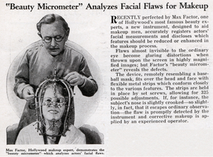 PICTURE: Let’s Point Out All Your Facial Flaws! Max Factor’s Beauty Micrometer From 1934