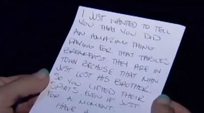 Waitress Leaves Note For Customer After Kind Gesture