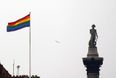 The Rainbow Flag Flies Proudly Over Trafalgar Square As First Same-Sex Marriages Take Place In England And Wales