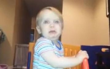 VIDEO: Baby Cries Every Time Newsreader Comes On TV