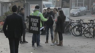 VIDEO: This “Fuck The Poor” Sign Enrages People Passing By But Watch What Happens Next