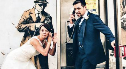 Pic Of The Day: One For The Memory Banksy – A Wedding Shoot With A Difference