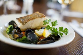 Recipe: Roast Cod and Mussels With Baby Potato, Chorizo, Cherry Tomato and Broccoli