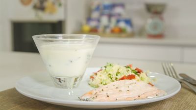WATCH: Glenisk Shows You How To Make A Tasty Baked Salmon with Creamy Lemon Dressing & Cous Cous