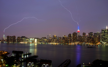 PICTURE: Seeing Double – Photographer Captures Lightning Bolts Strike Empire State Building and Freedom Tower at the Same Time
