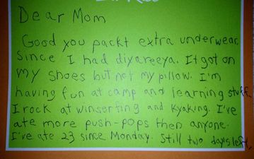 Eight-Year-Old Goes To Summer Camp And Writes His Mother A Hilarious Letter