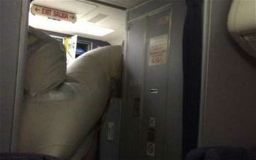 Fear Of Flying? Maybe You Should Look Away Now…Emergency Slide Inflates Mid-Flight