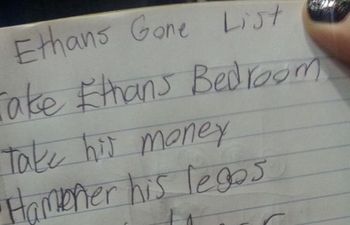 Kids Write The Scariest Things – Girl Makes “Gone List” About Brother
