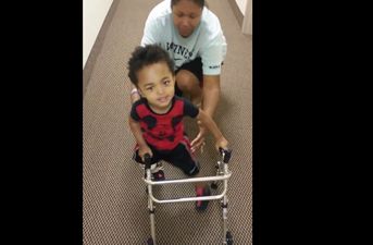 VIDEO: Two-Year-Old Kayden Learns To Walk And It’s A Very Special Moment…