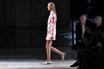 In Pictures: Midi Skirts, Monochrome & A Pop Of Pink At Victoria Beckham