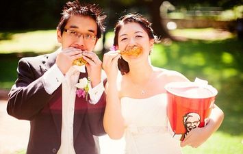 KFC Fan Includes Fast Food Chain’s Buckets in Her Wedding Ceremony