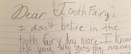 “I Know It’s You Who Gets The Money”: Nine-Year-Old Pens Accusing Letter to The Tooth Fairy