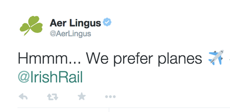 Planes, Trains And Automobiles… Aer Lingus Just Got Owned By Irish Rail On Twitter