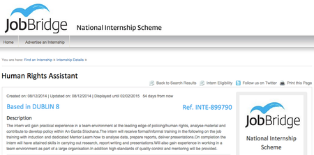 An Garda Síochána Seek Human Rights Intern On JobBridge