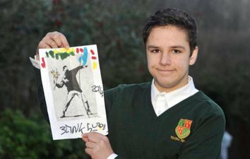 An Original Way To Say Thanks: Banksy Hands Schoolboy Signed Copy Of Artwork On The Train