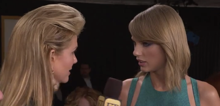 VIDEO: Taylor Swift’s Two-Second Death Stare After Reporter Insinuates She’ll Be Going Home With “Lots Of Men”