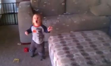 VIDEO: Toddler Freaks Out at Bubbles (It’s TOO Cute)