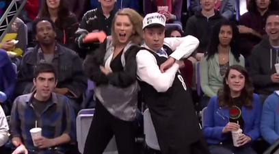 WATCH: This Video Of Taylor Swift Dancing At Sports Games With Jimmy Fallon Is Hilarious