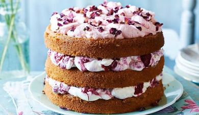 Recipe: Raspberries And Cream Cake With Rose Petals